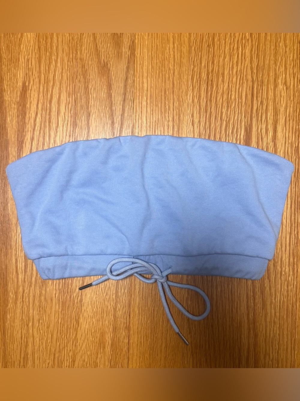 Revolve superdown Light Blue Strapless Drawstring Crop Top - Picture 1 of 6